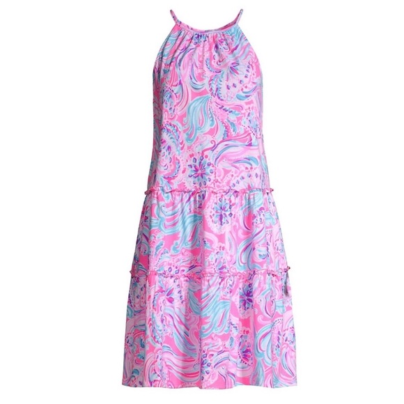 NWT Lilly Pulitzer Evelyn dress in Prosecco Pink Don’t be Jelly - Picture 2 of 14